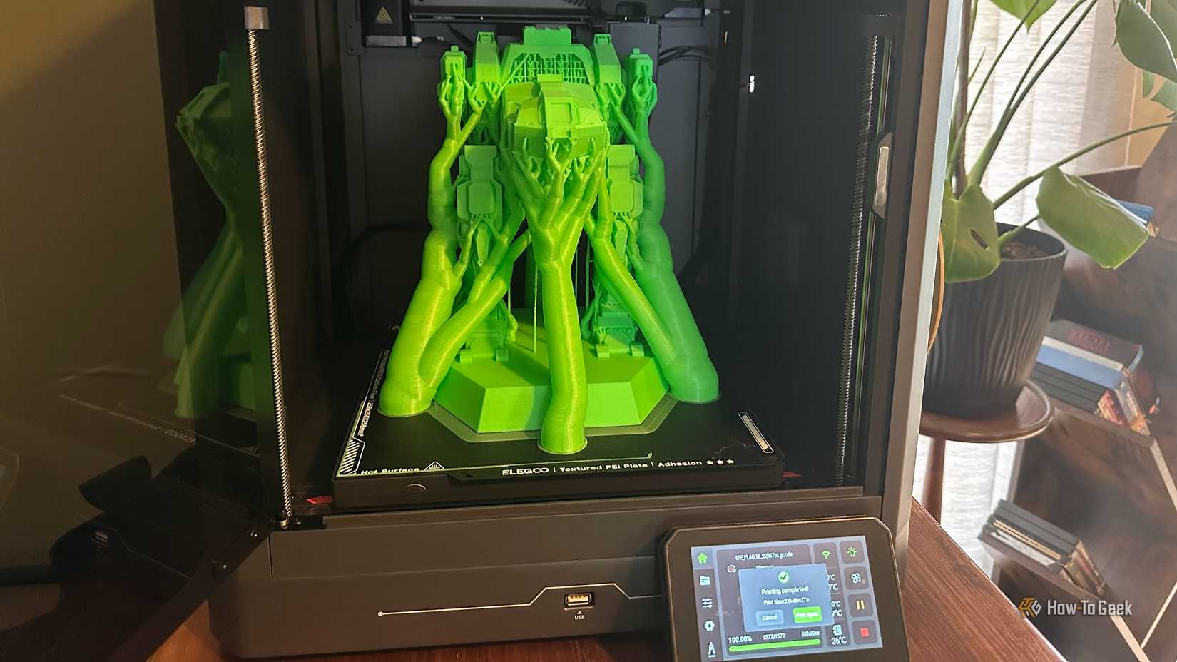 A mechwarrior mech printed on a 3D printer.