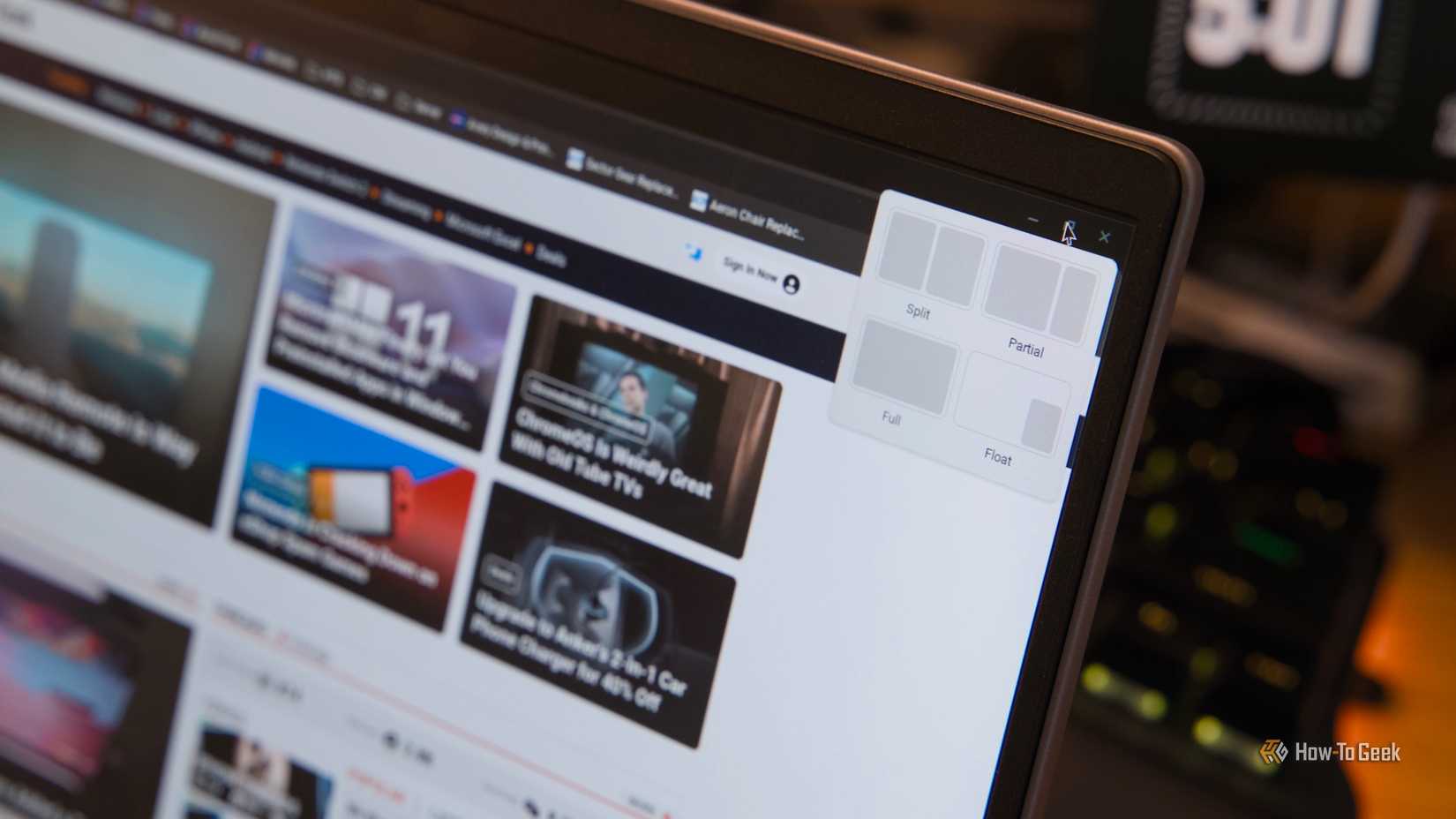 The floating and snapping window system on Chromebook.
