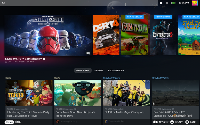 Modo Steam Big Picture em Bazzite.