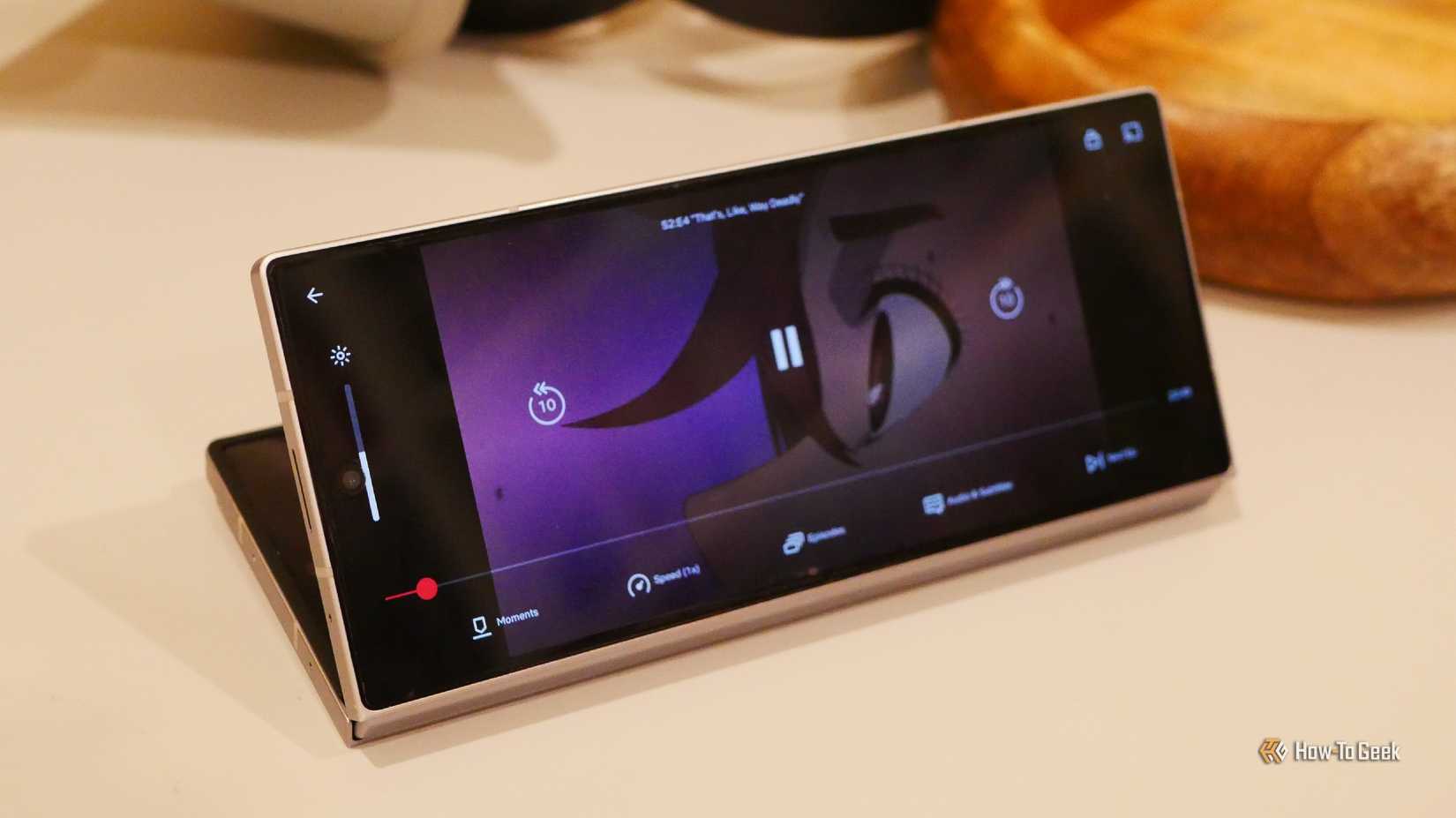 A Samsung Galaxy Z Fold 6 Streaming 'Dan Dan' on Netflix.
