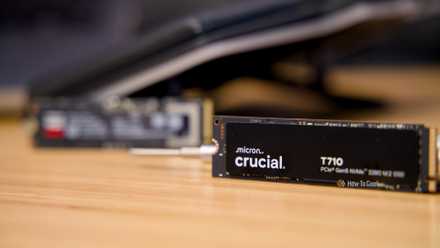 This lost sight of SSD spec issues far more than SATA and NVMe The Crucial T710 NVMe SSD with the Samsung 9100 Pro NVMe SSD blurred in the background.