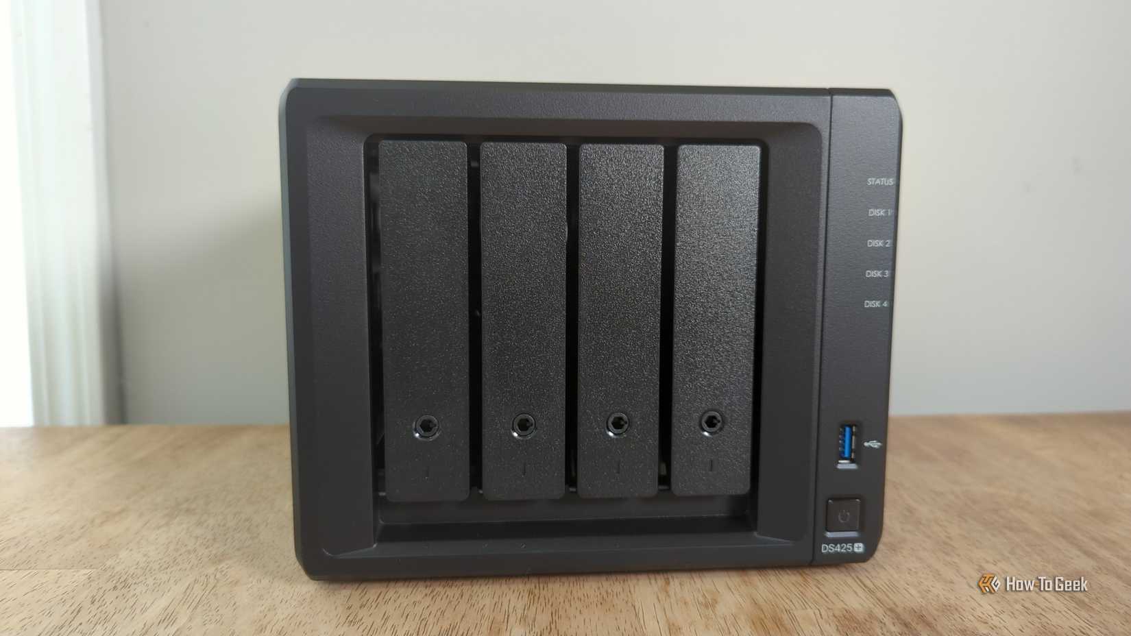 Front view of the Synology DS425+ NAS.-2