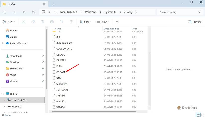OSDATA file in the Config folder.