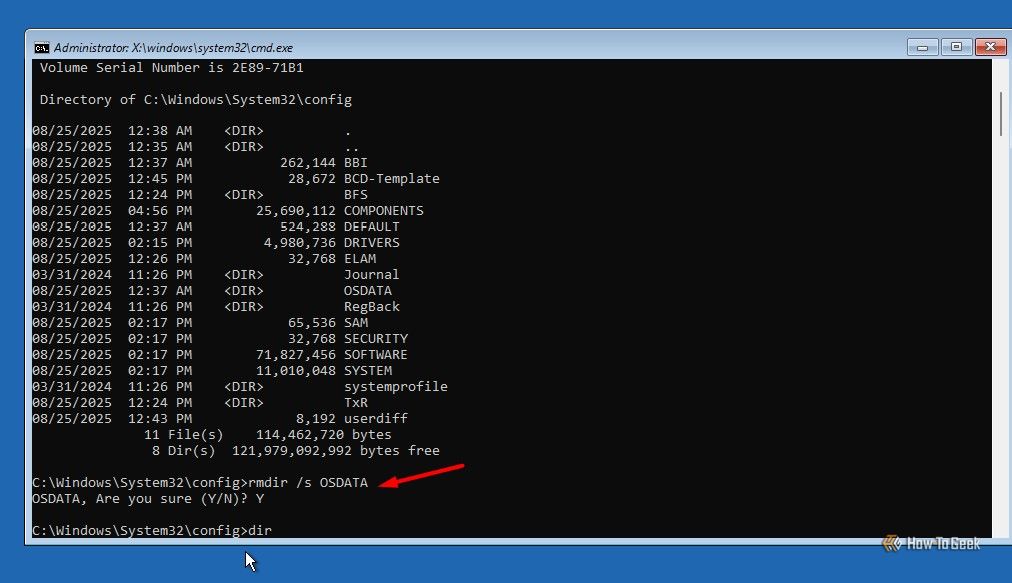 rmdir command in CMD