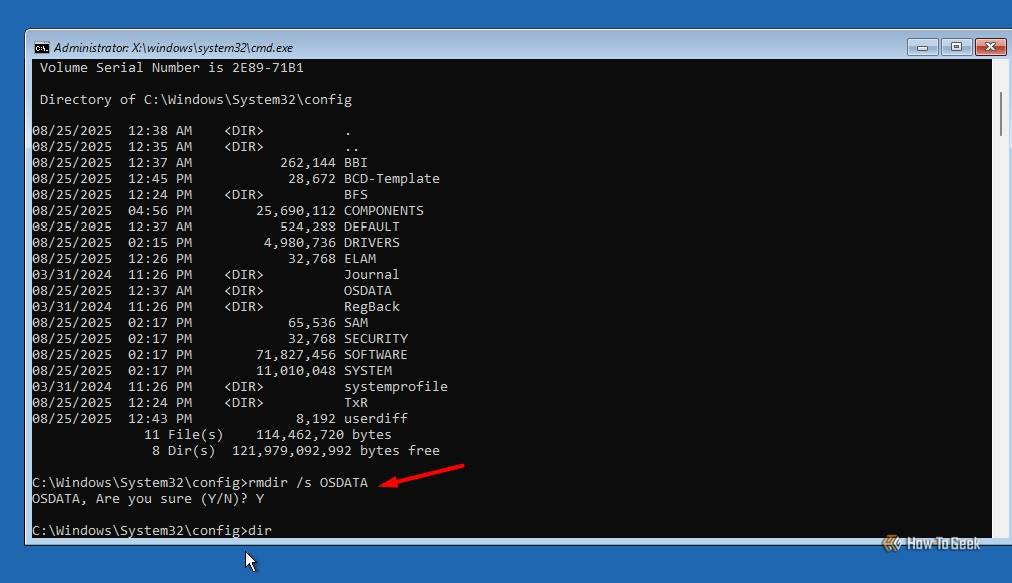 rmdir command in CMD