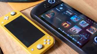 The Legion Go S with a Nintendo Switch Lite for scale.