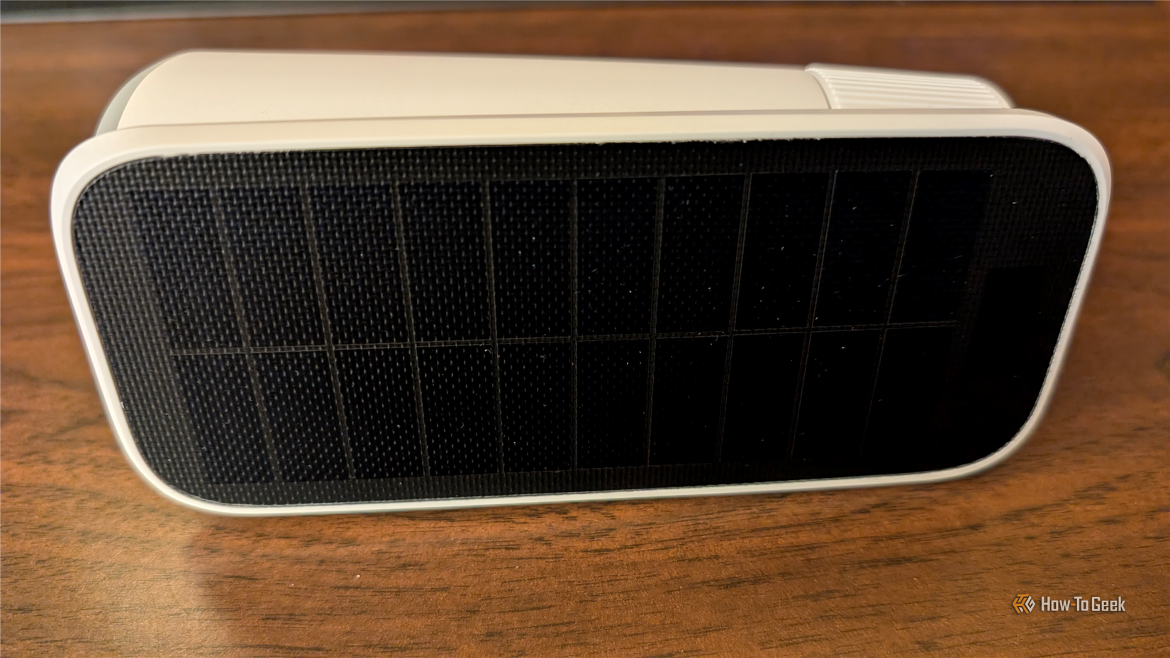 The solar panel on the camera.