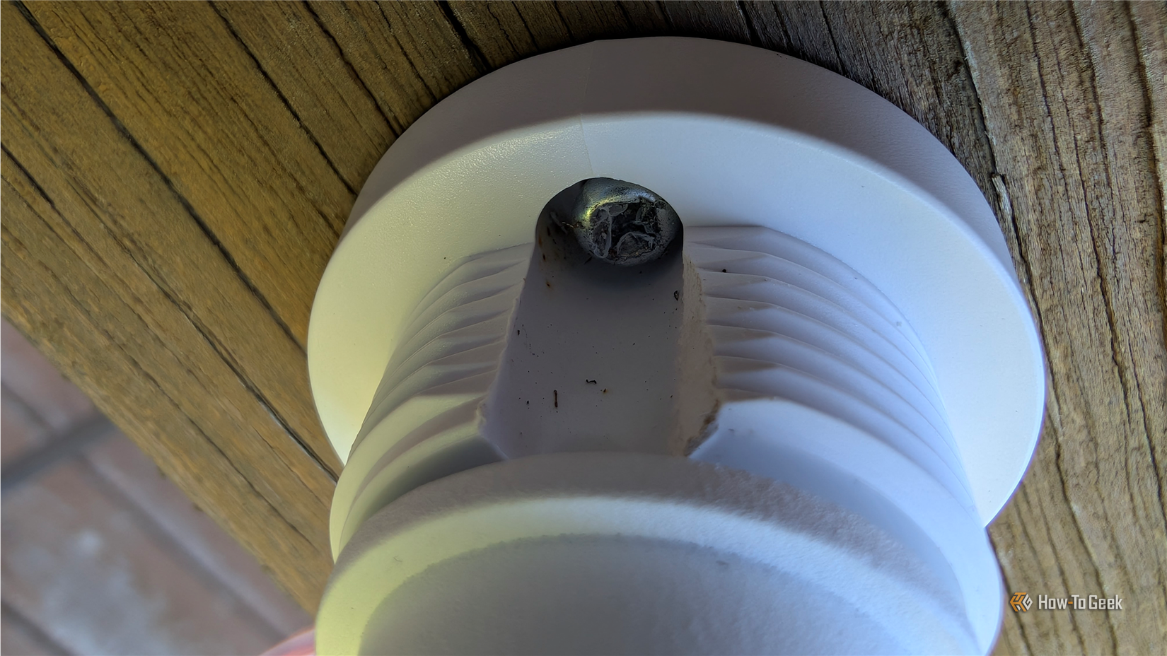 The stripped out screw.