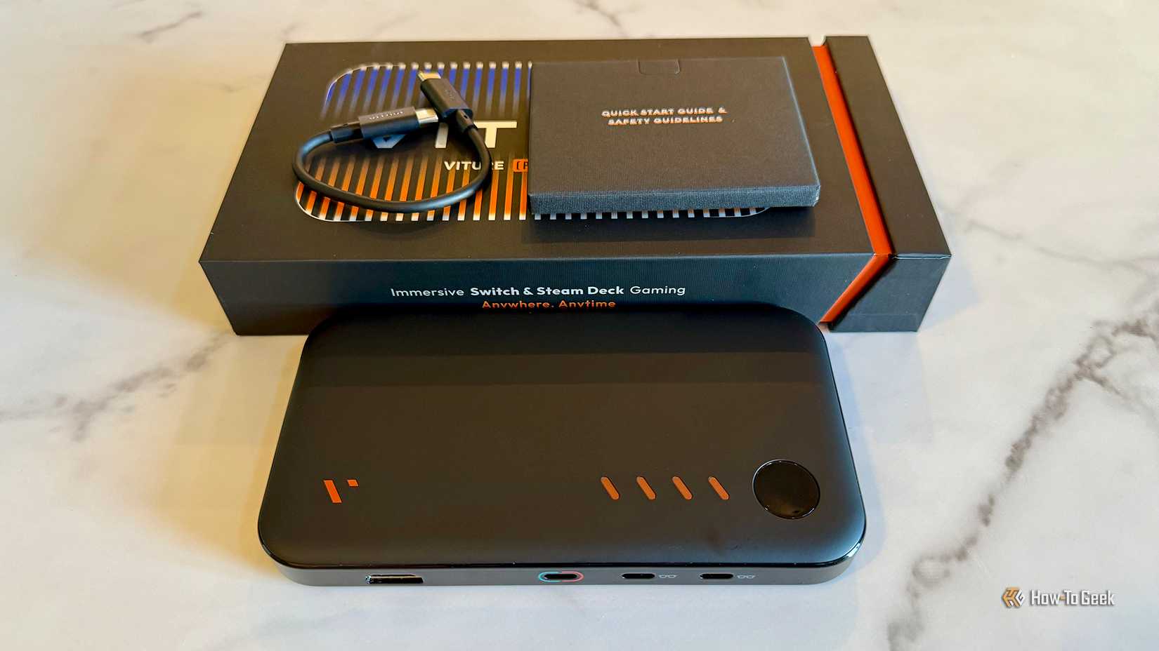 Conteúdo do pacote VITURE Pro Mobile Dock.