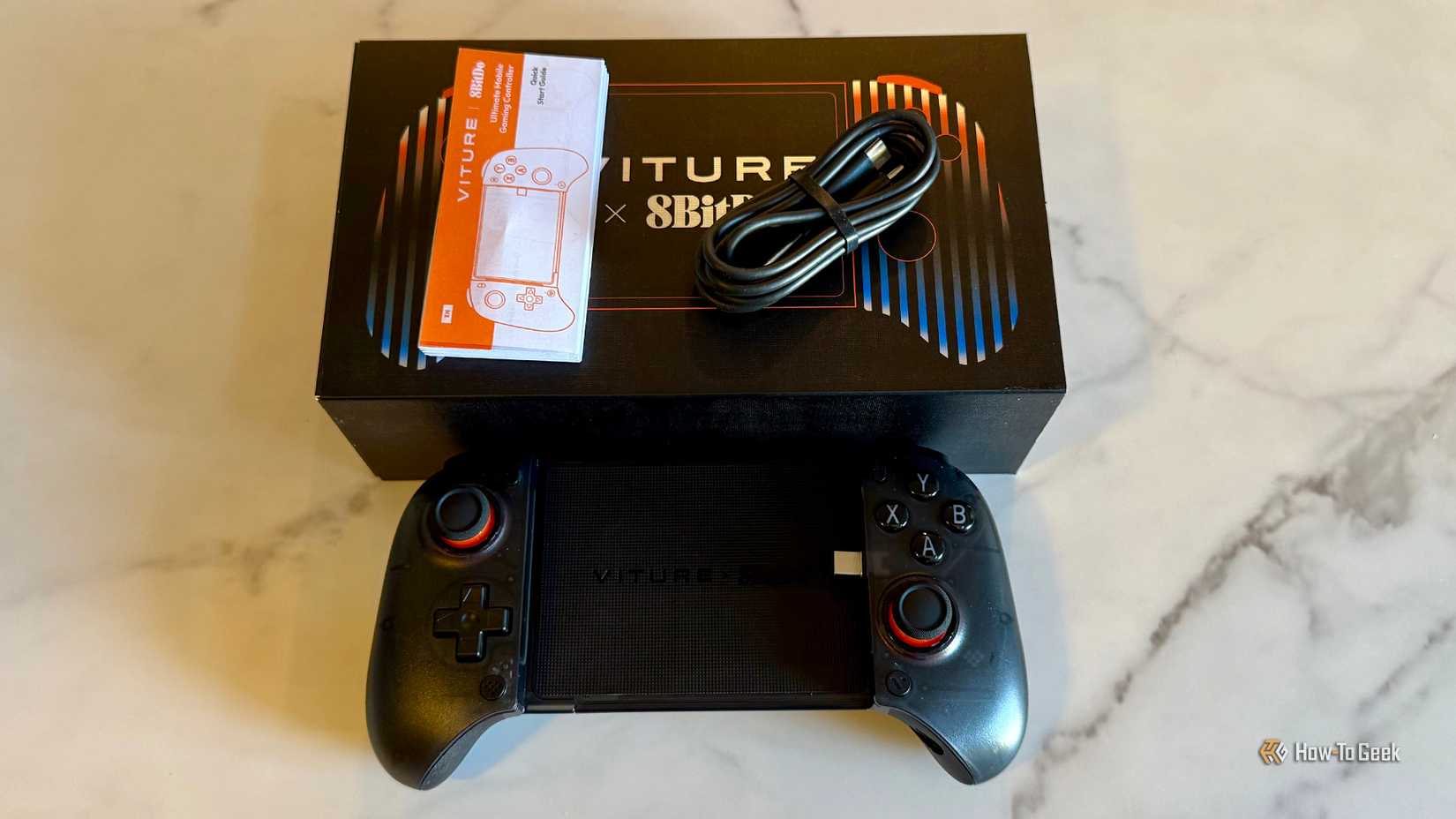 Conteúdo do pacote VITURE x 8BitDo Ultimate Mobile Gaming Controller.