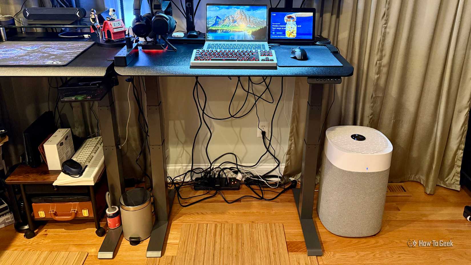 Vari Electric Standing Bureau with Comfortedge, used in a standing position.