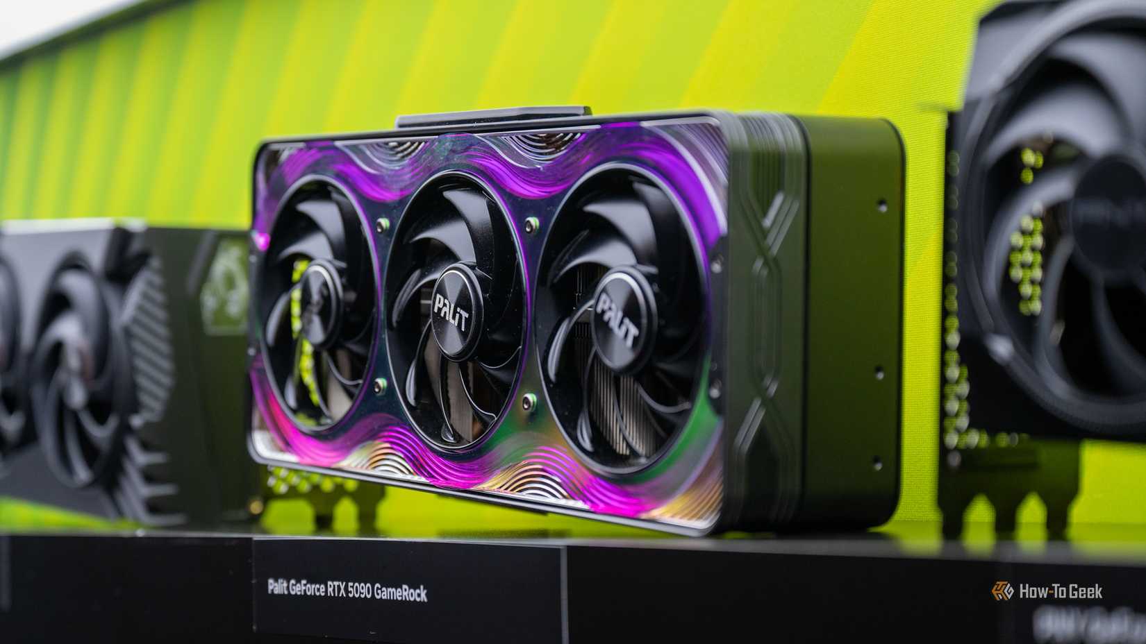 Palit NVIDIA GeForce RTX 5090 GPU on display.