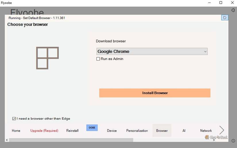 Guia do navegador em flyoobe.