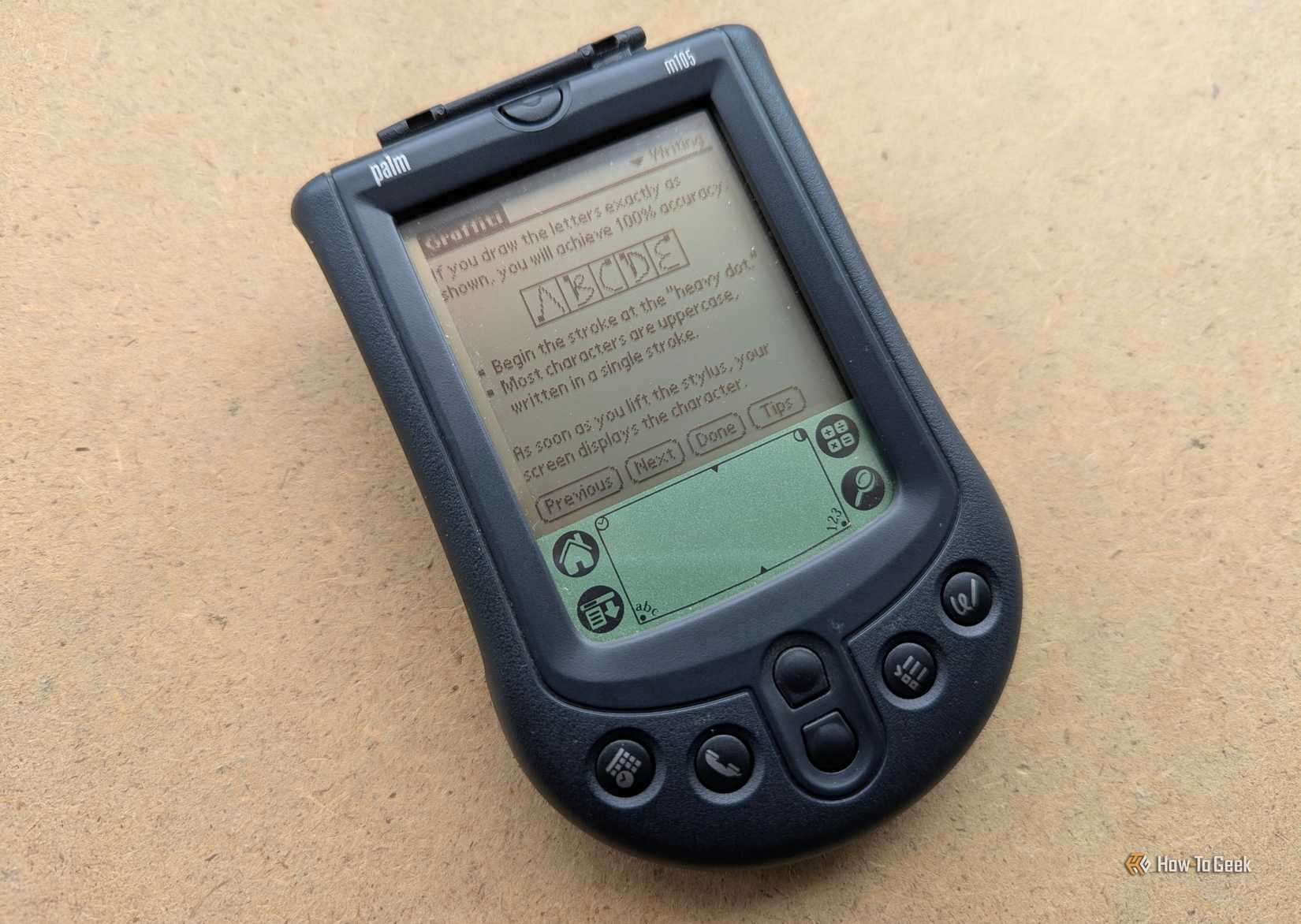 Graffiti in a palmpilot.
