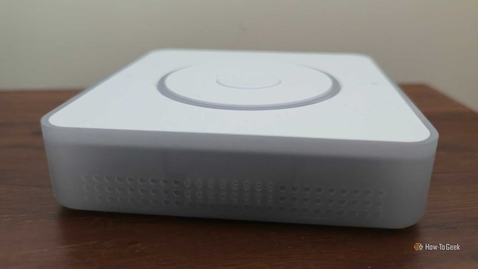 Home Assistant Voice Preview Edition on a shelf