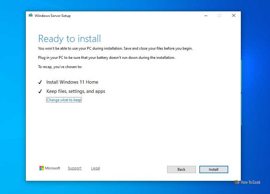 Install option in Windows 11 installation.
