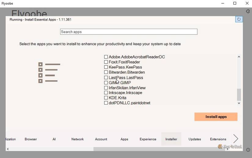 Guia Instalador no aplicativo Flyoobe.