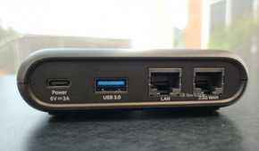 Rear ports on the TP-Link AX3000 travel router.