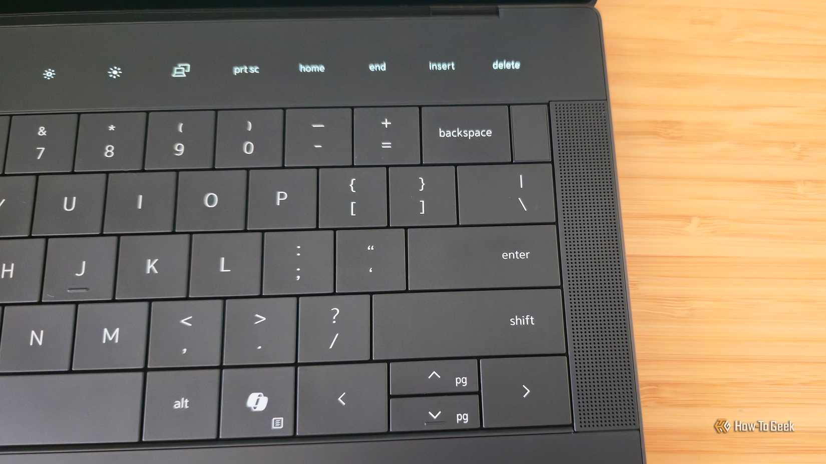 The speaker system on the Dell 14 Premium (DA14250) laptop.