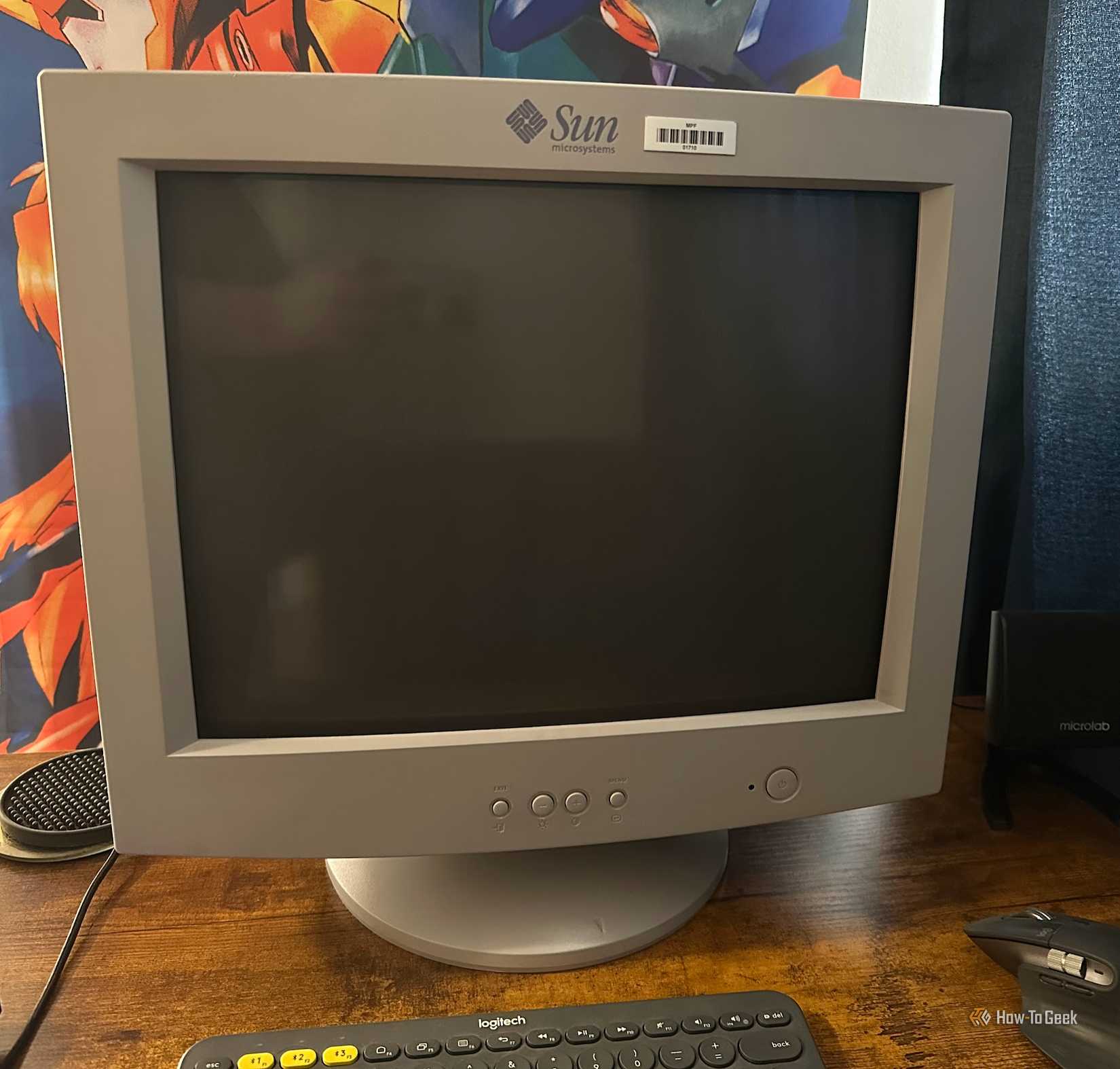 A reflection visble in a CRT monitor.