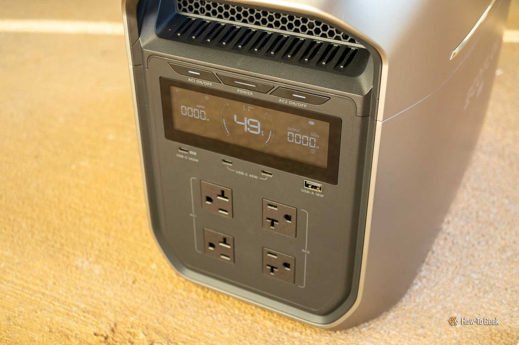 AC plugs on a power station