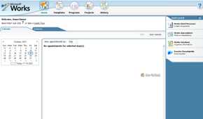 Home tab in Microsoft Works.