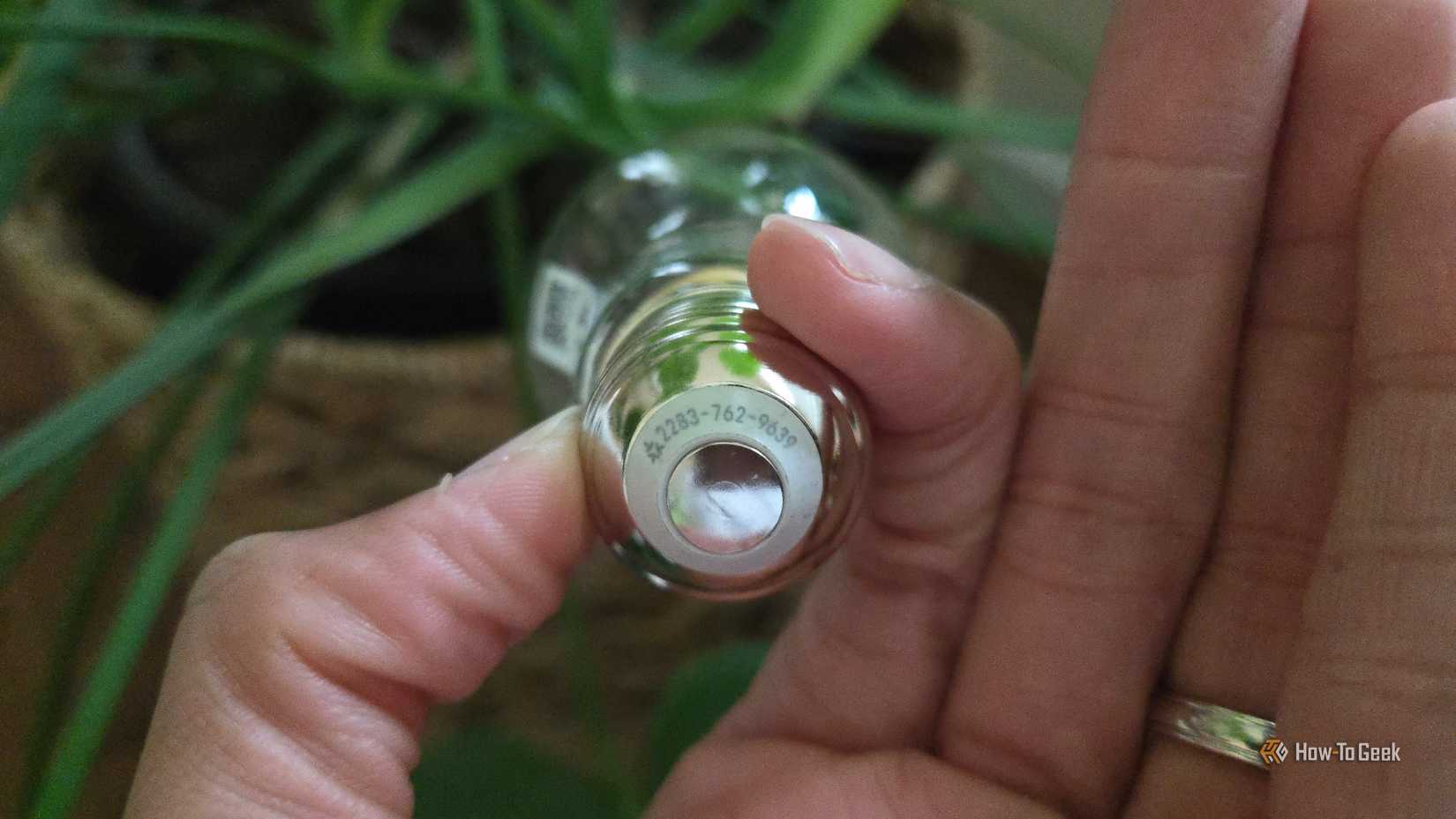 Matter pairing code on the bottom of a Cync Clear