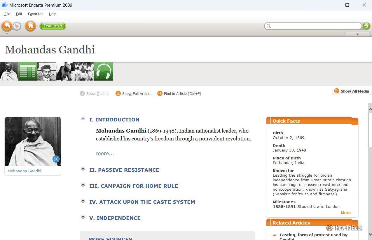 Microsoft Encarta History's page 2.