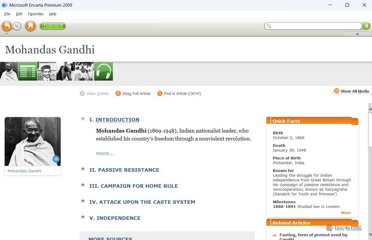 Microsoft Encarta History's page 2.