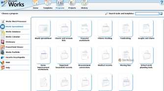 Program tab in Microsoft Works.