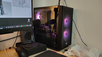 A small mATX desktop gaming PC.