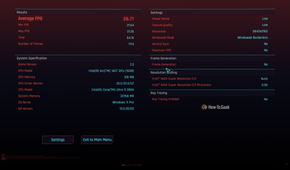 Screenshot of CYBERPUNK 2077 benchmark with frame generation disabled.