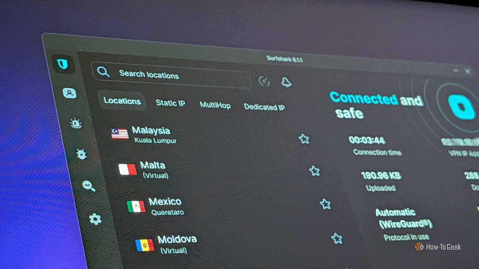 Surfshark running on Windows-1