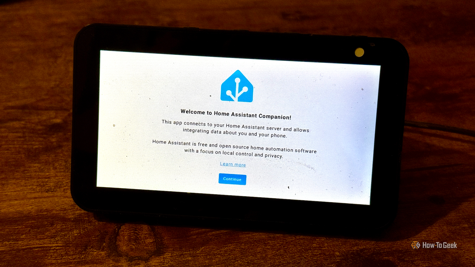 The Home Assistant companion app running on an Echo Show 5.
