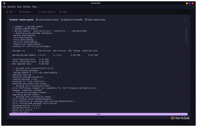 Atualizando Garuda Linux usando Garuda Rani.