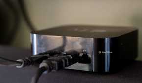 The back of an Apple TV 4K first generation showing the Ethernet port.