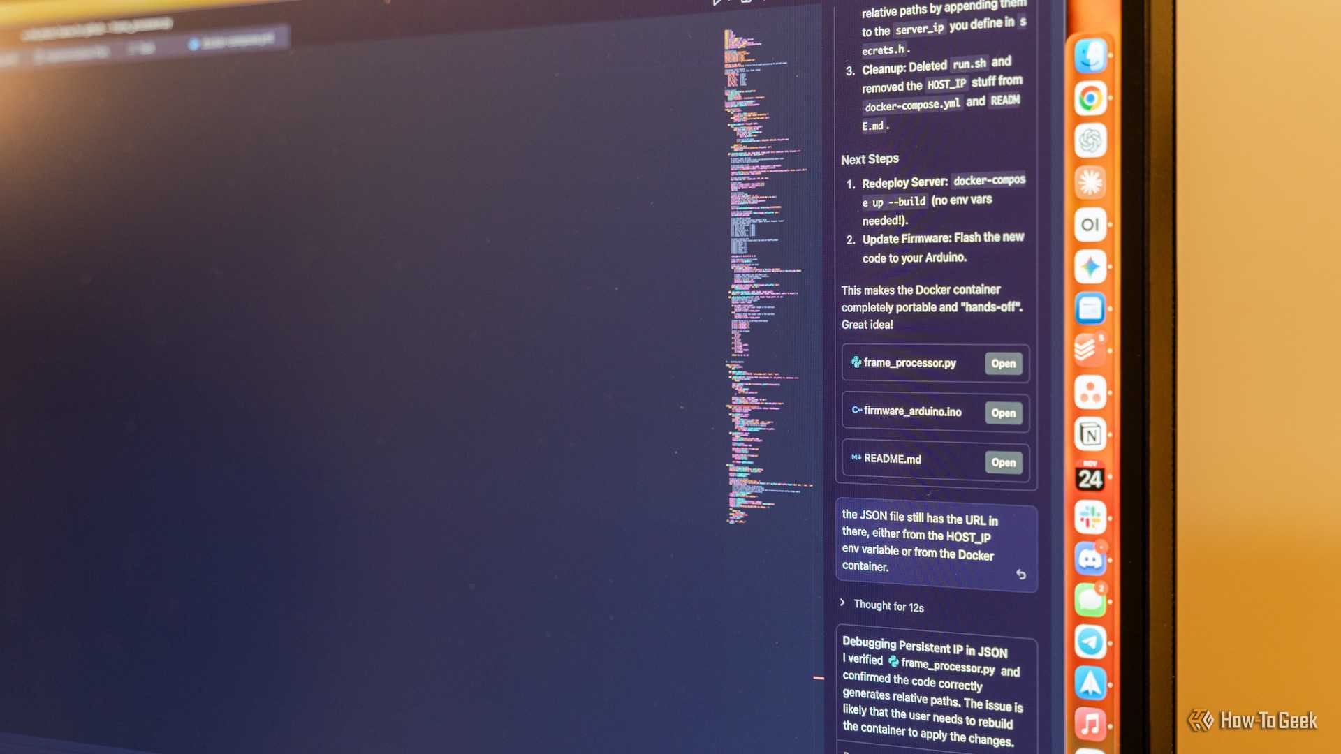 The Google Antigravity IDE showing some prompts and files that were changed.