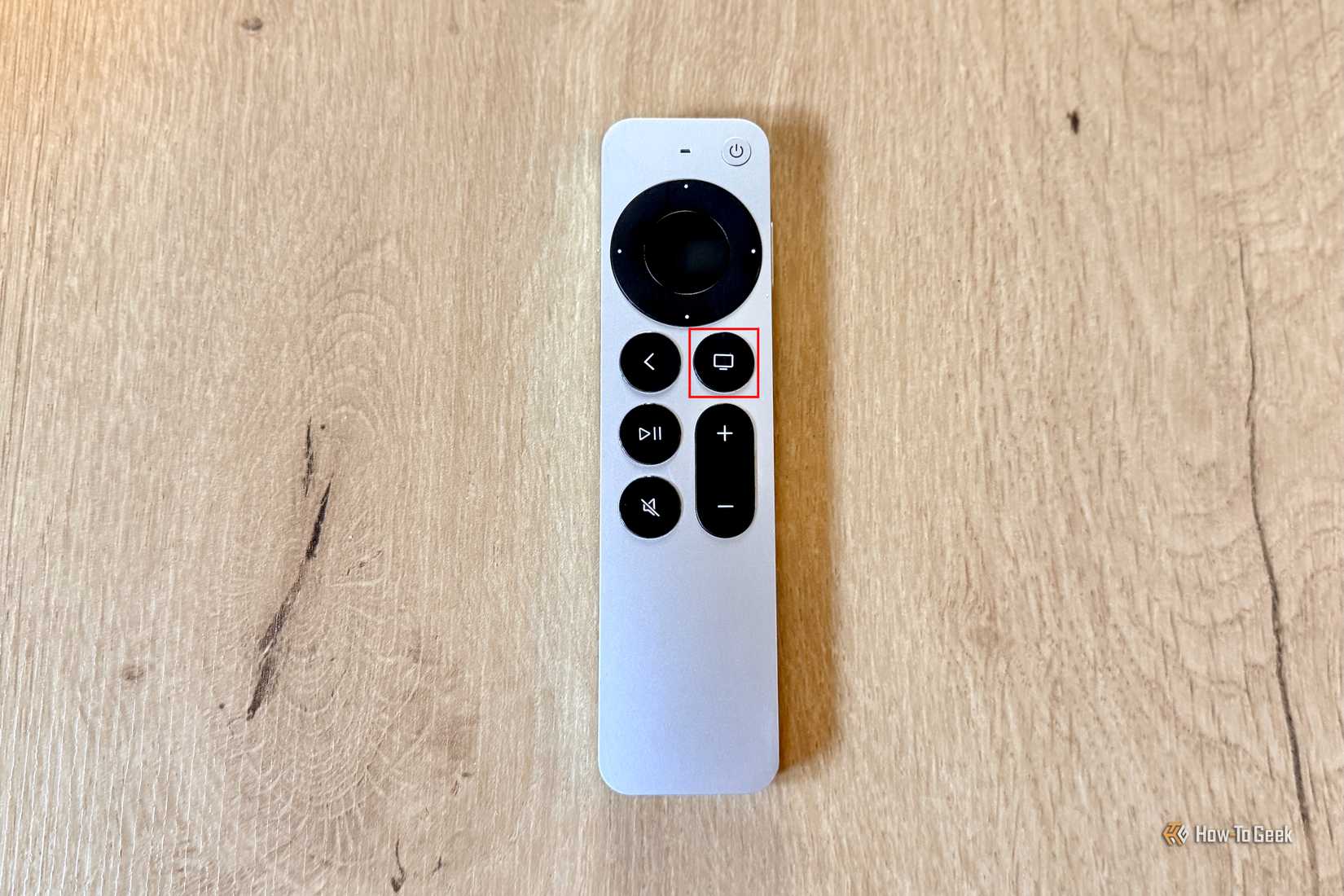 The Apple TV remote's TV button. 