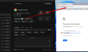 Blocking Google Chrome using Portmaster.