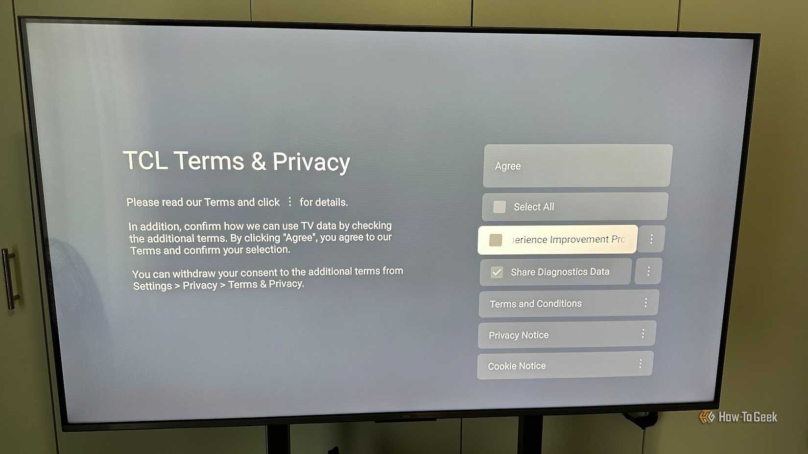 Отключение ACR на TCL Google TV.