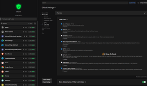 Portmaster filter list in Settings page.