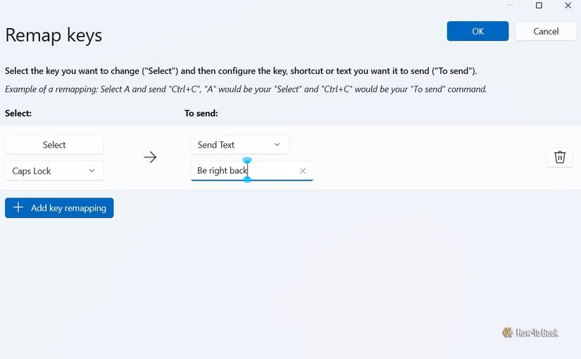 Send text option in PowerToys.