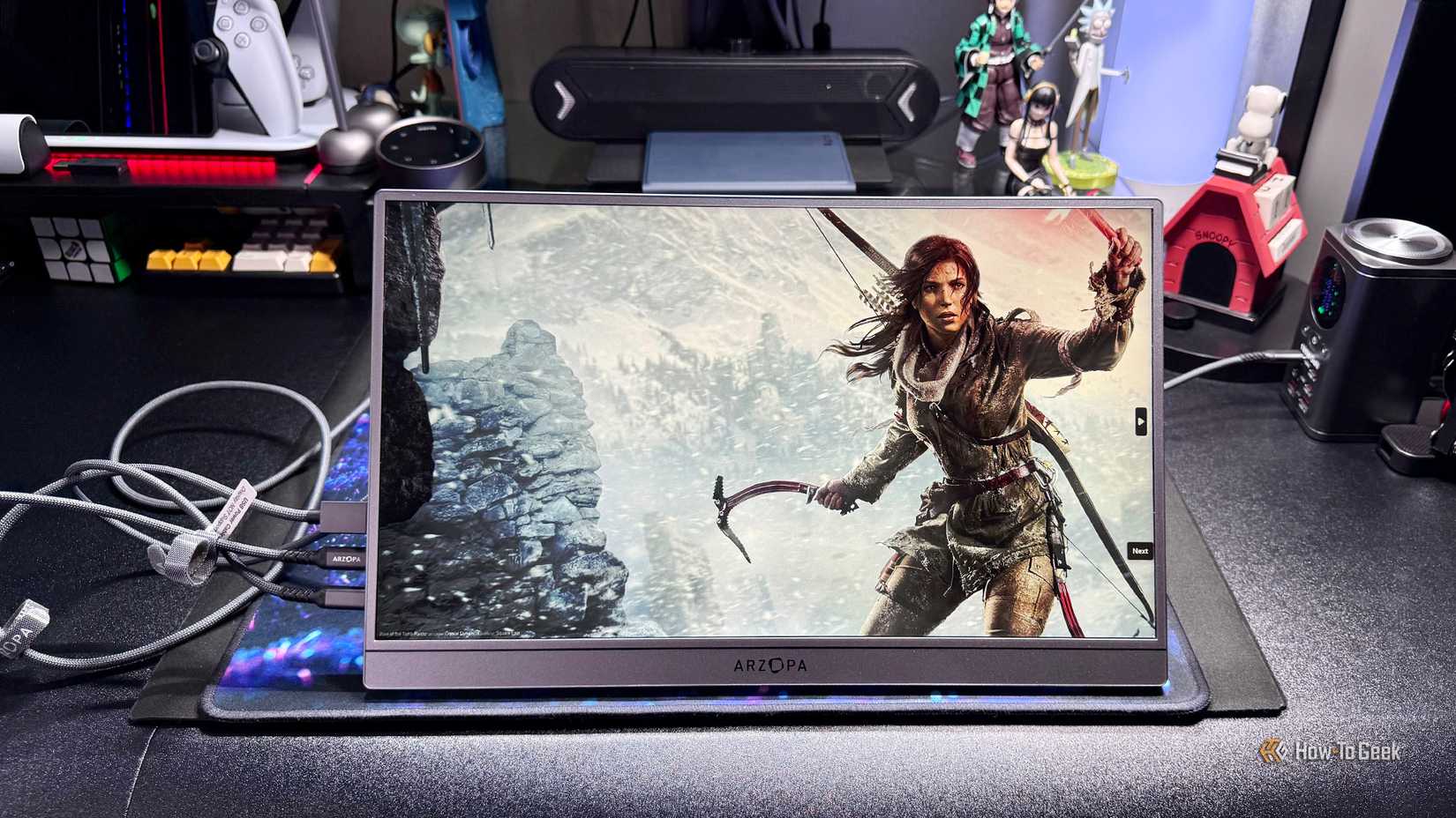 HDR Tomb Raider image on the Arzopa Z3FC 16.1-Inch Portable Monitor.