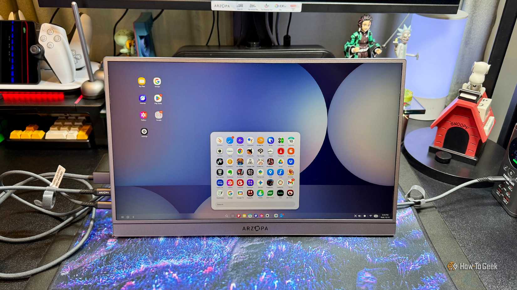 Arzopa Z3FC 16.1-Inch Portable Monitor displaying Samsung DeX Android tablet content.