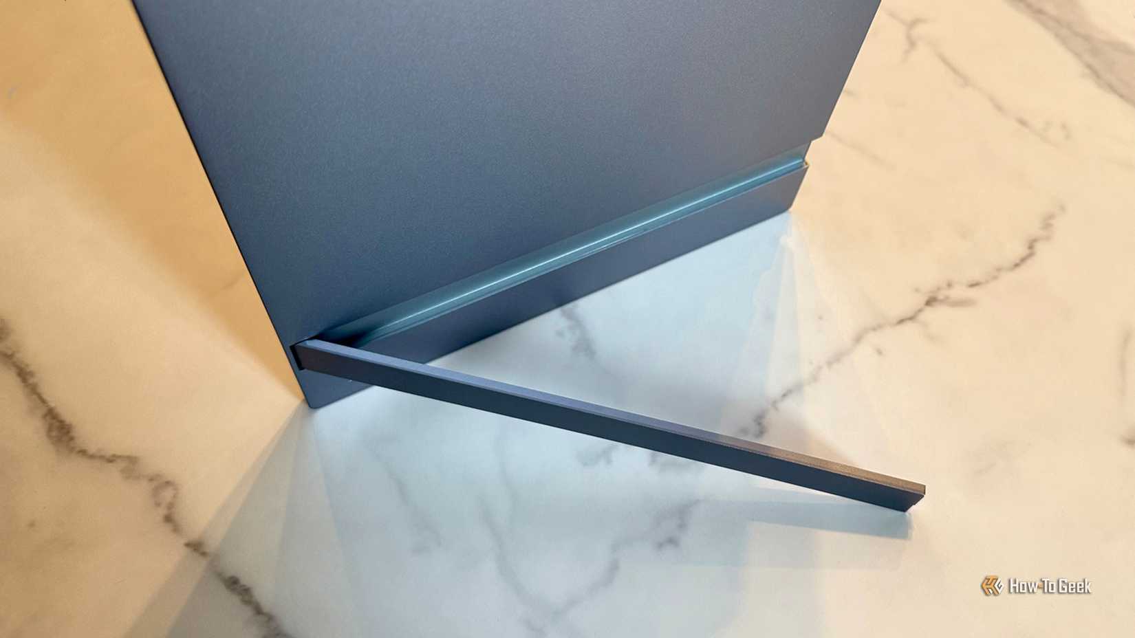 Close-up of kickstand with Arzopa Z3FC 16.1-Inch Portable Monitor in portrait position.