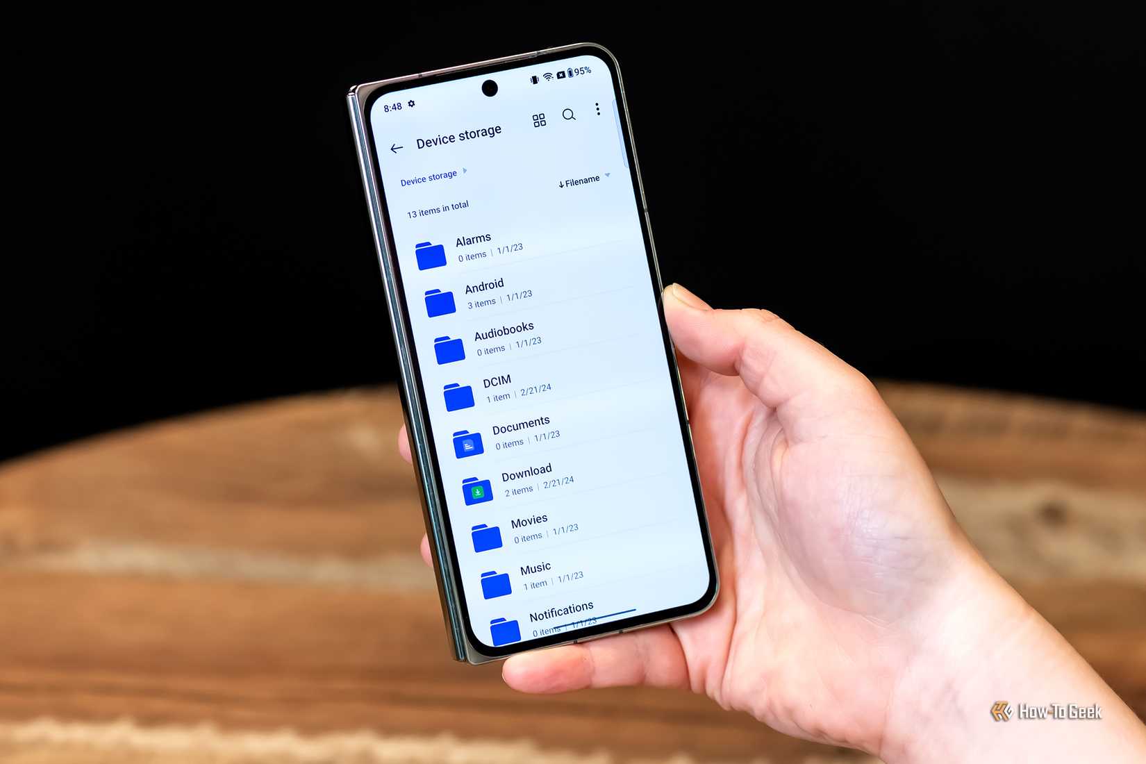 The Files app on a OnePlus Open smartphone.