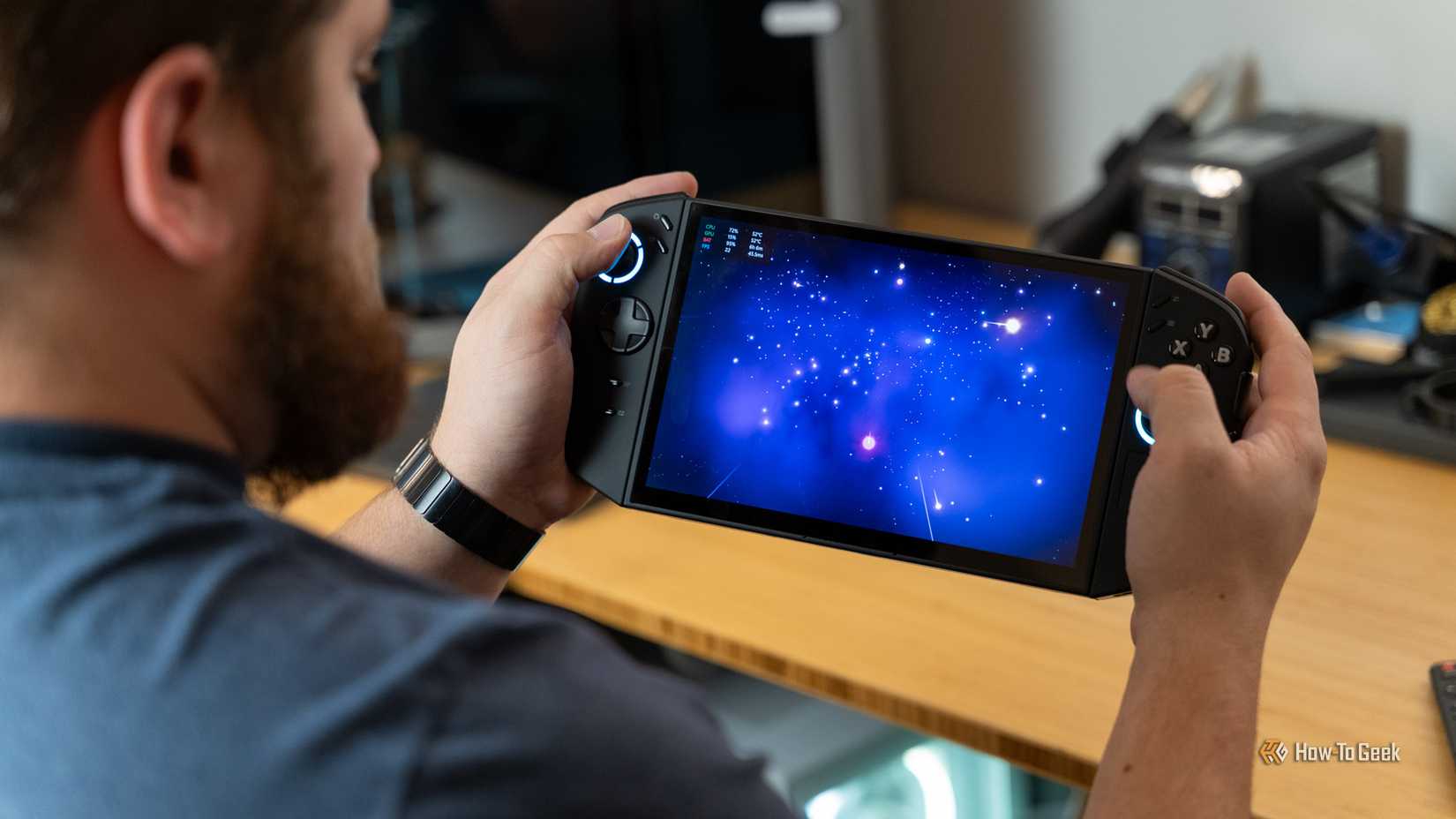 Person playing a game on the Lenovo Legion Go 2.