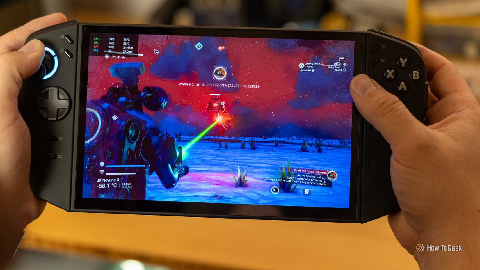 Person playing a game on the Lenovo Legion Go 2.