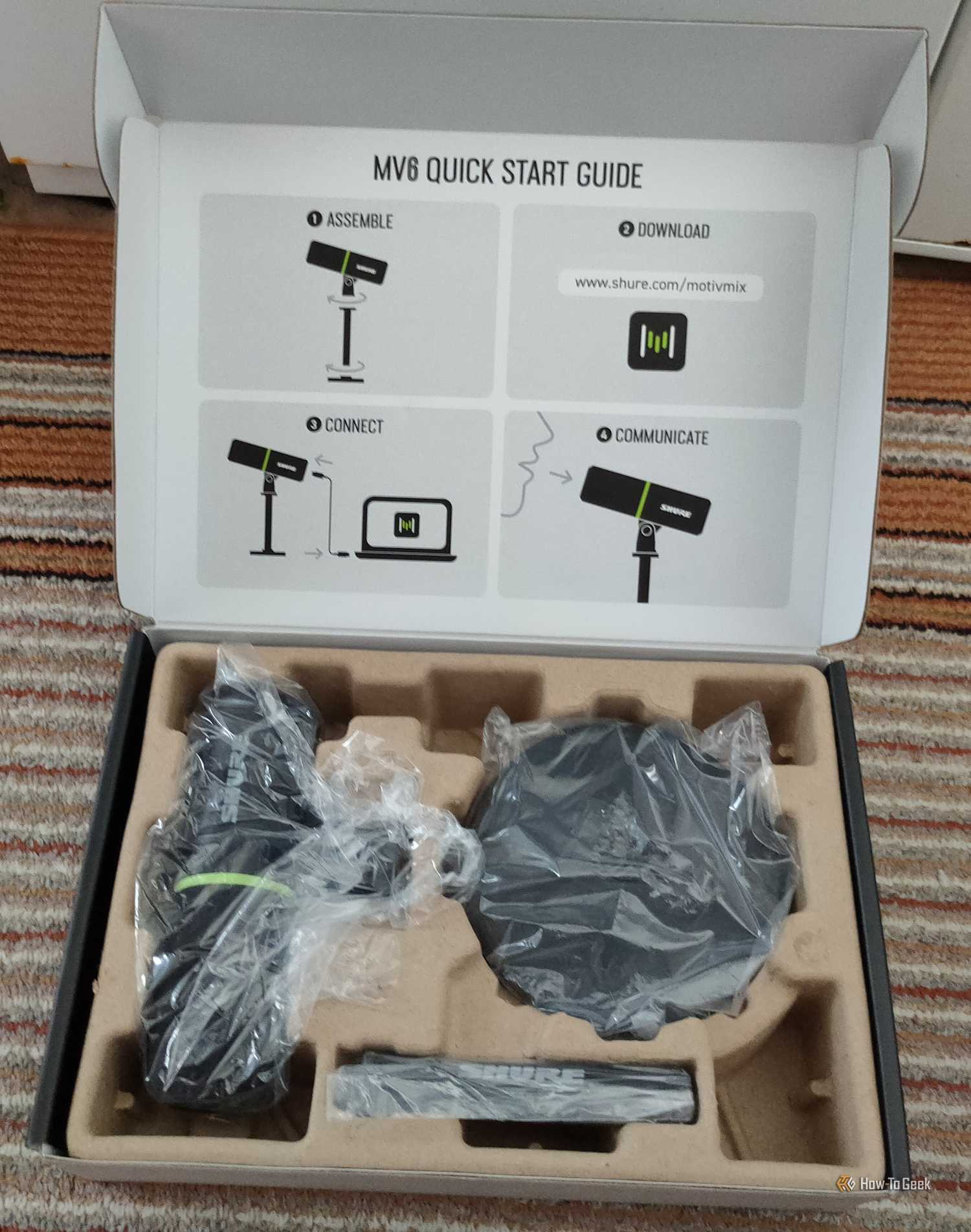 The box of the Shure MV6.