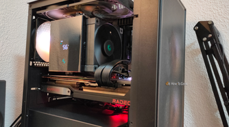 A gaming PC with five cooling fans and a CPU cooler.